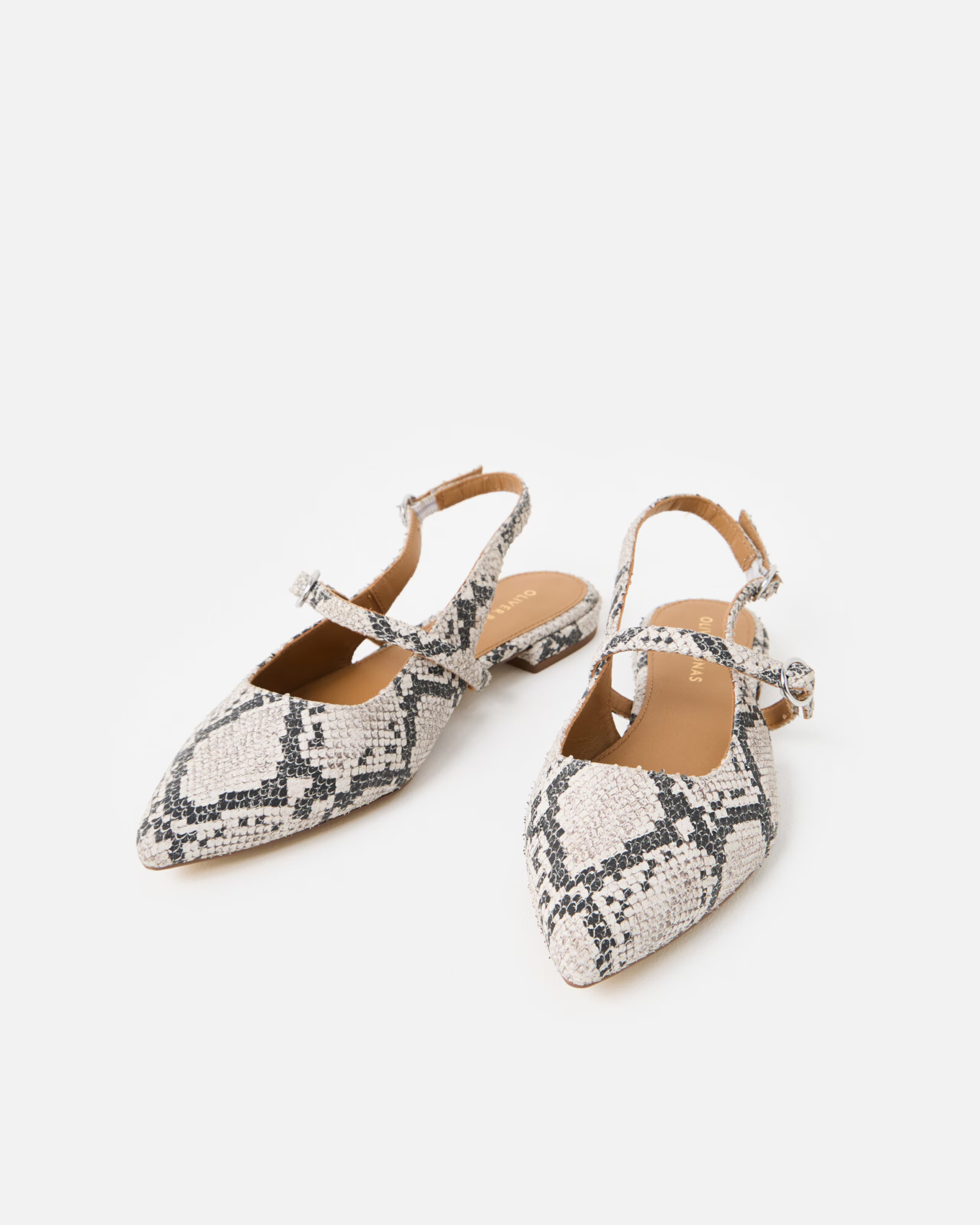Mary Jane Snake Print Leather Slingbacks | Oliver Bonas | Oliver Bonas (Global)