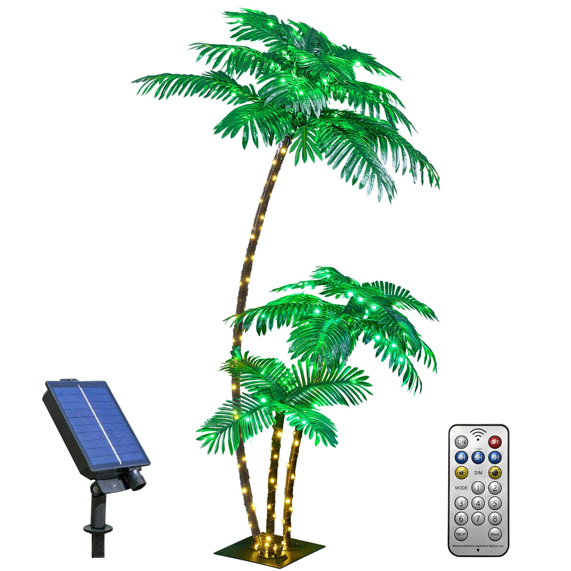 LIGHTSHARE Lighted 6FT Gorgeous Palm Tree 3Trunks Artificial Palm Tree 203LED Lights for Decorati... | Amazon (US)