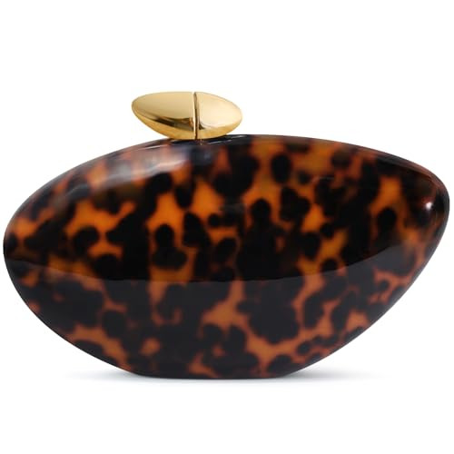 Acrylic Shell Clutch Purse for Women, Marble Evening Bag with Magnetic Closure for Wedding Party | Amazon (US)