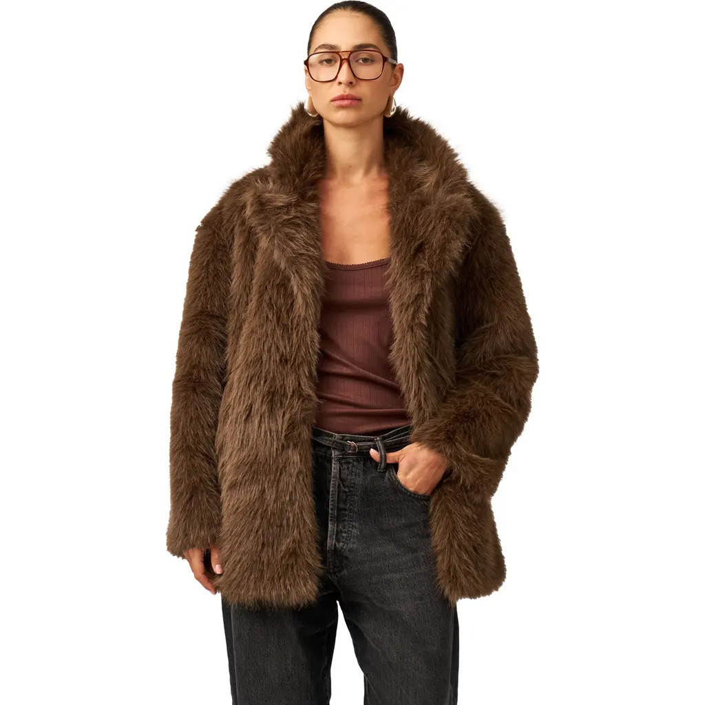 Gottex Beach Life The Luxe Faux Fur Coat in Brown at Nordstrom, Size Small | Nordstrom