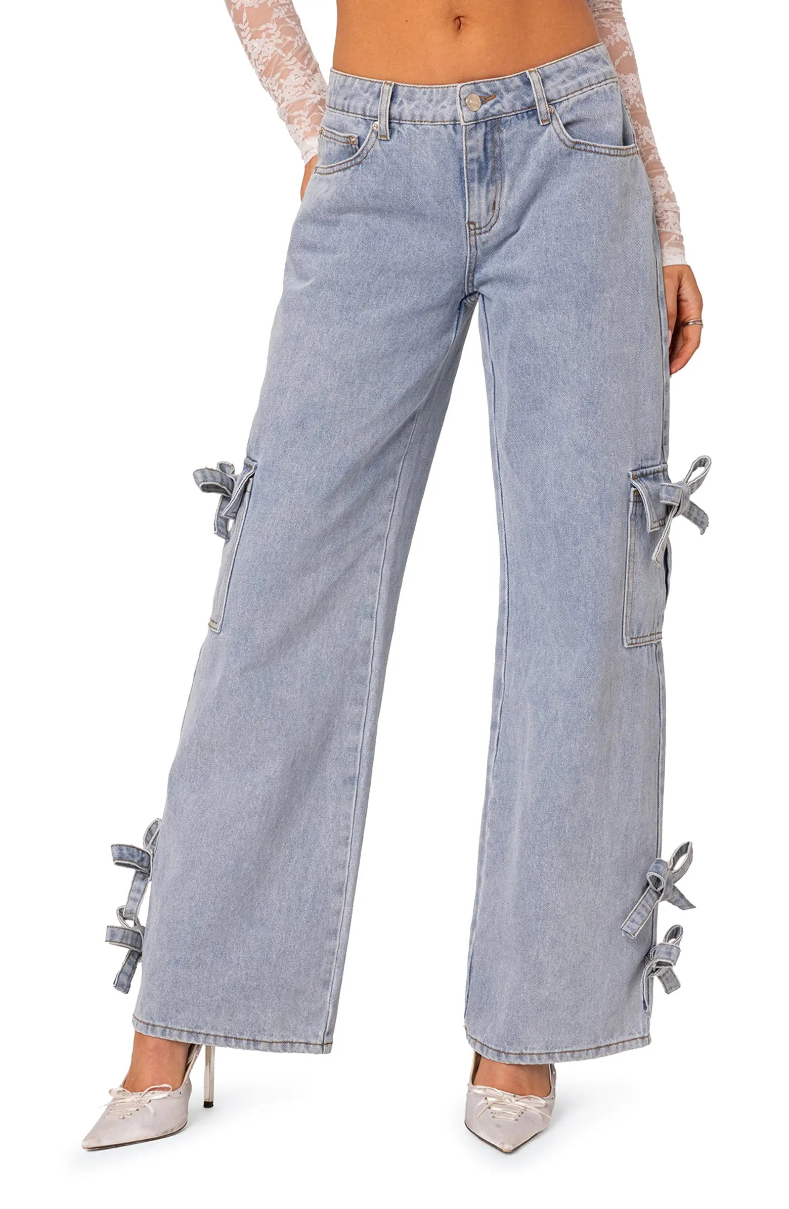 Bows 4 Days Low Rise Wide Leg Cargo Jeans | Nordstrom
