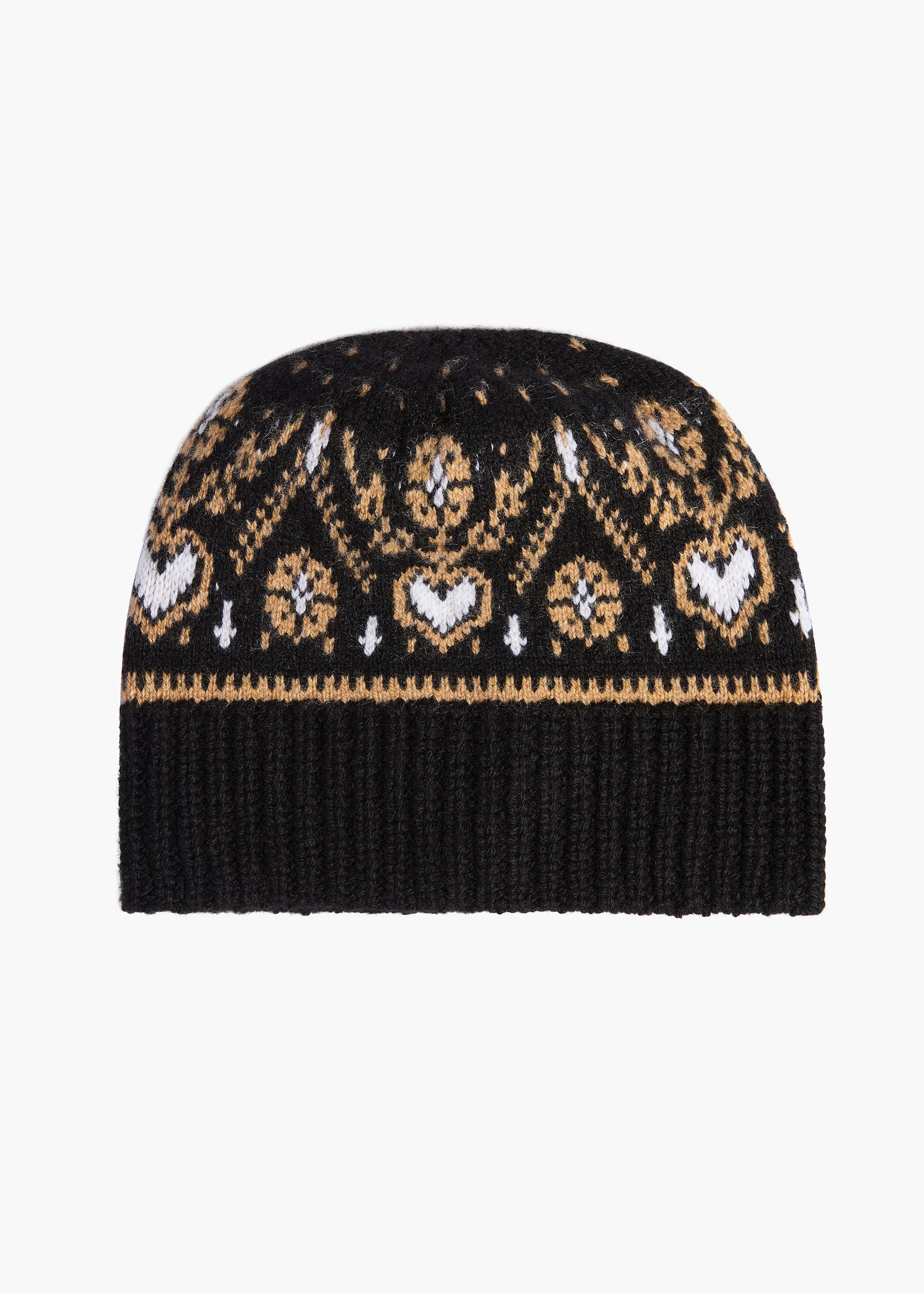 KHAITE - Avers Beanie In Black And Camel Multi | Khaite