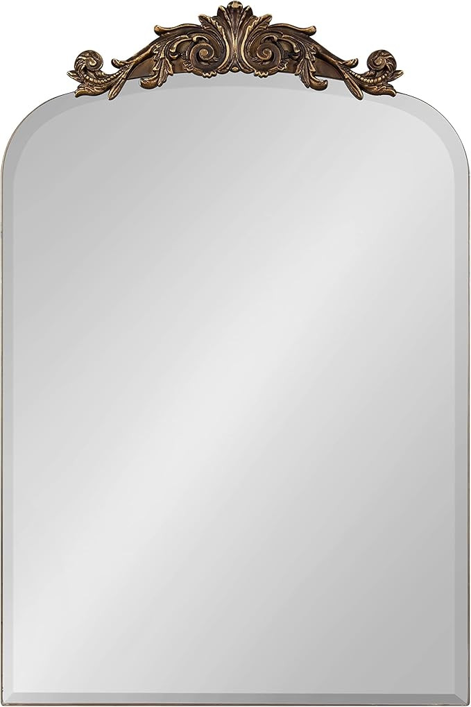 Kate and Laurel Arendahl Beveled Frameless Arch Mirror, 20 x 30, Antique Gold, Baroque Inspired W... | Amazon (US)