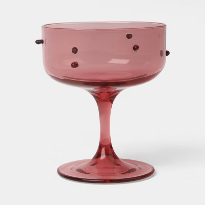 8.5 fl oz Coupe Glass Pink with Red Dots - Threshold™ | Target