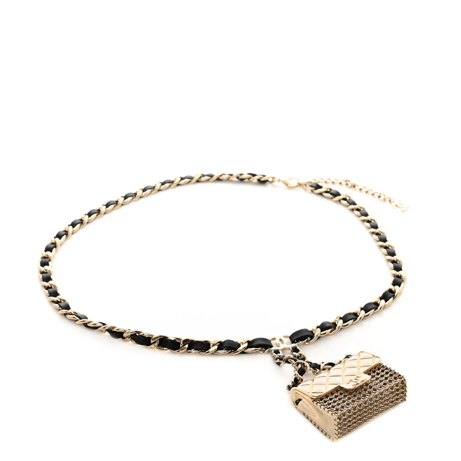 Lambskin Chain CC Flap Bag Belt 90 Black Gold | FASHIONPHILE (US)