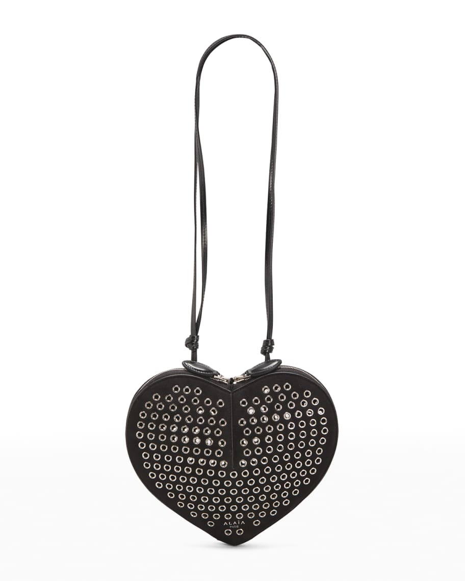 ALAIA Le Coeur Heart Eyelet Crossbody Bag | Neiman Marcus