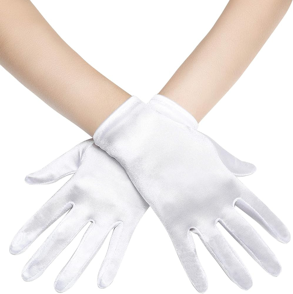 BABEYOND Short Satin Gloves for Women - Silk Opera Wedding Bridal Gloves Tea Party Banquet Costum... | Amazon (US)