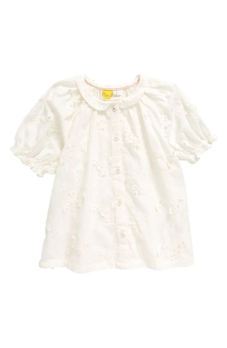 Kids' Embroidered Appliqué Puff Sleeve Top | Nordstrom