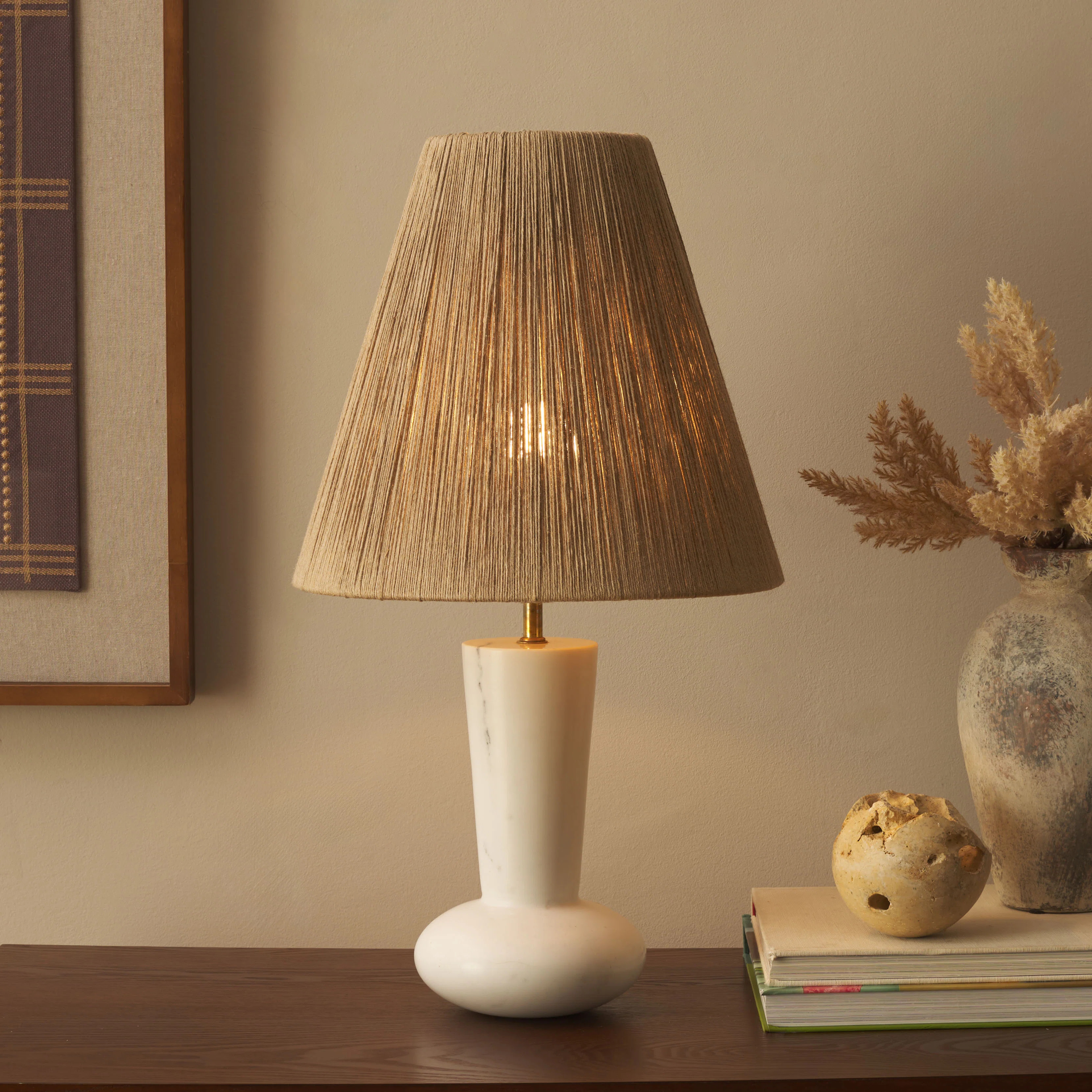 Andez 22" White Marble Table Lamp | Wayfair North America