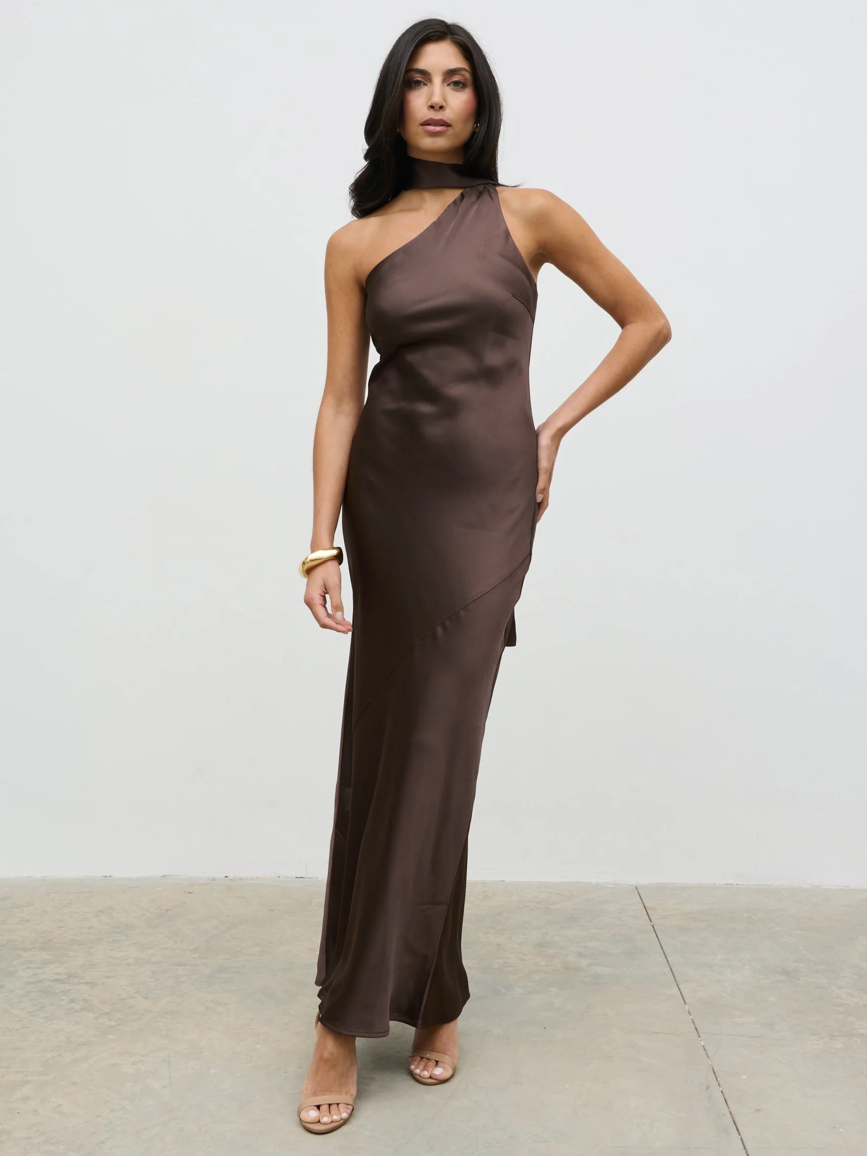 Sheree One Shoulder Sash Maxi Dress | Pretty Lavish (UK)