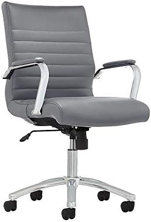 Realspace Modern Comfort Series Winsley Bonded Leather Mid-Back Chair, Gray | Amazon (US)