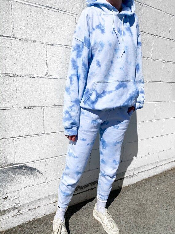 2 piece Blue Tie-Dye Sweatsuit / Blue Tie-Dye Sweatsuit / Tie-Dye Sweats / Blue Tie-Dye Loungewea... | Etsy (US)