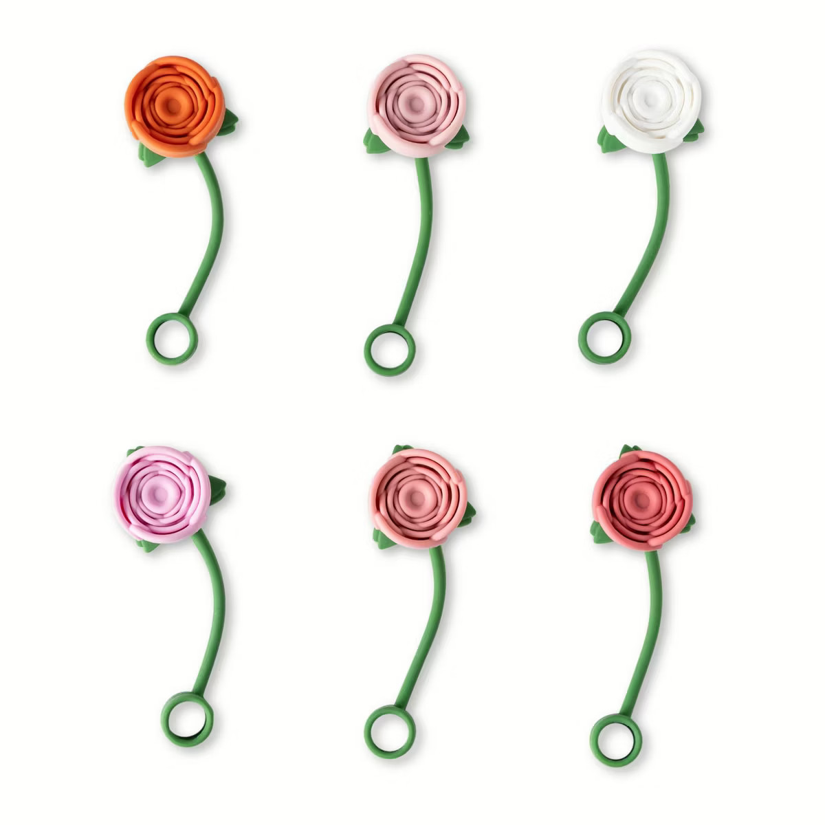 Manna Set of 6 Rose Bouquet Straw Toppers | Target