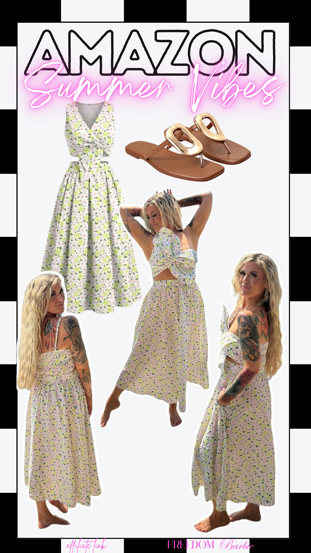Embrace the summer vibes with these floral dresses and sandals! Perfect for a day out or a casual get-together. #SummerFashion #AmazonFinds #StyleInspo #SummerVibes 

 #LTKMothersDay #LTKgrwm #LTKootd