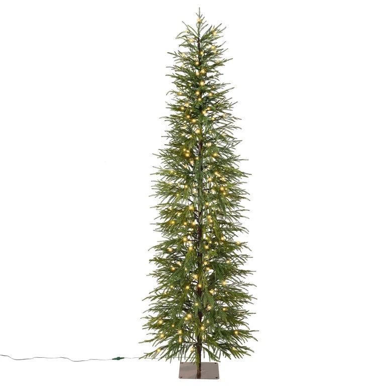 DR.Planzen 7' Pre-Lit Green Cypress Artificial Christmas Tree with 260 Warm White LED Lights, Pen... | Walmart (US)