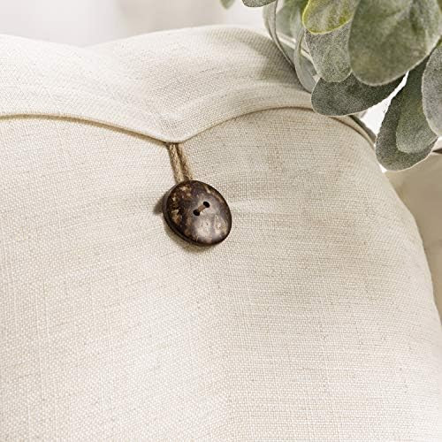 Phantoscope Pack of 2 Farmhouse Throw Pillow Covers Button Vintage Linen Decorative Pillow Cases ... | Amazon (US)