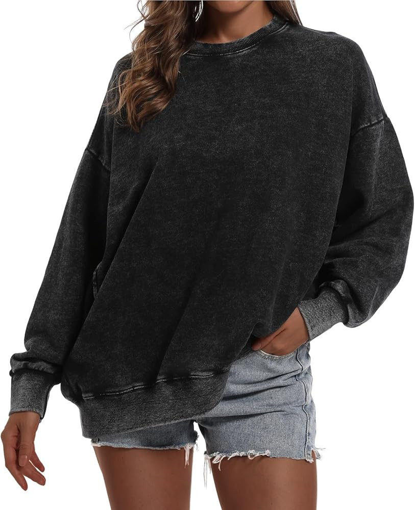 Women's Hoodies Sweatshirts Round Neck Letter Graphic Oversize Pullover Comfy Casual Pullover Fal... | Amazon (US)