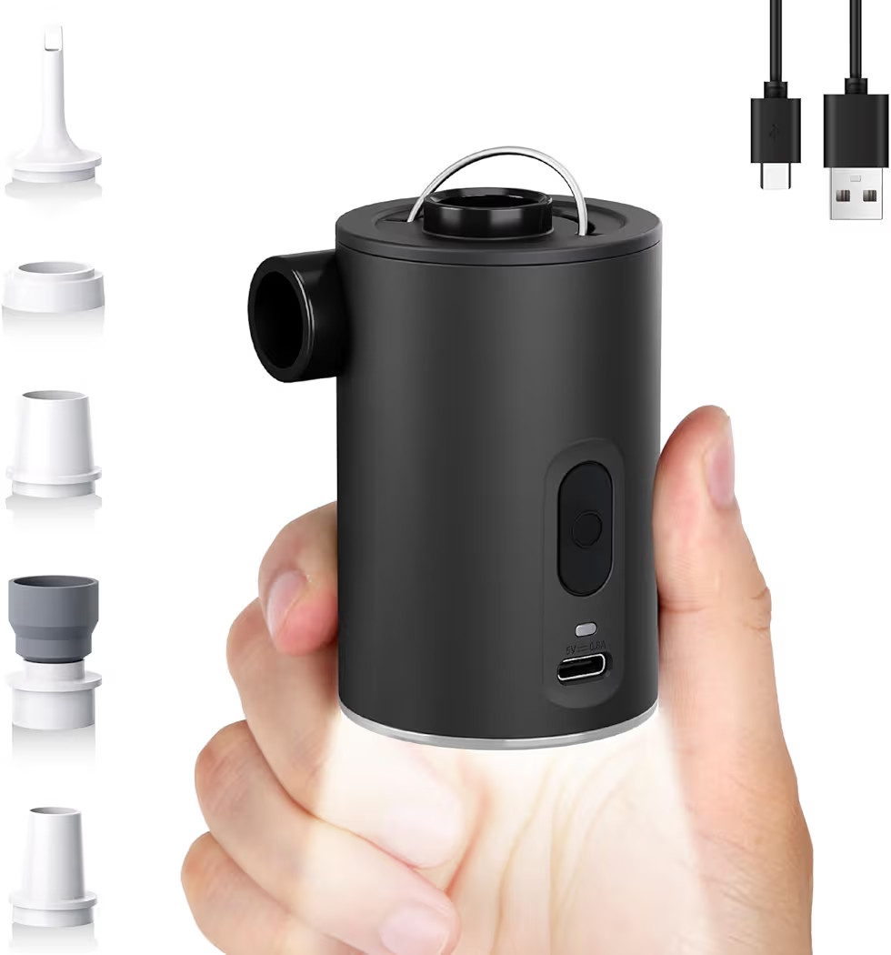 Portable Air Pump for Inflatables, Ultra-Mini Air Mattress Pump 4X with 1600mAh Battery & Camping... | Amazon (US)