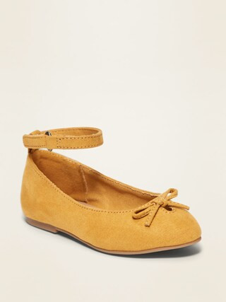 Faux-Suede Ankle-Strap Ballet Flats for Toddler Girls | Old Navy (US)