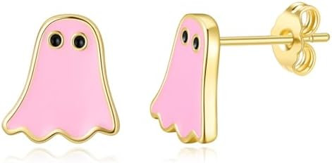Halloween Ghost Earrings for Women – Spooky Cute 14K Gold Plated Stud Jewelry, Fun Halloween Ac... | Amazon (US)