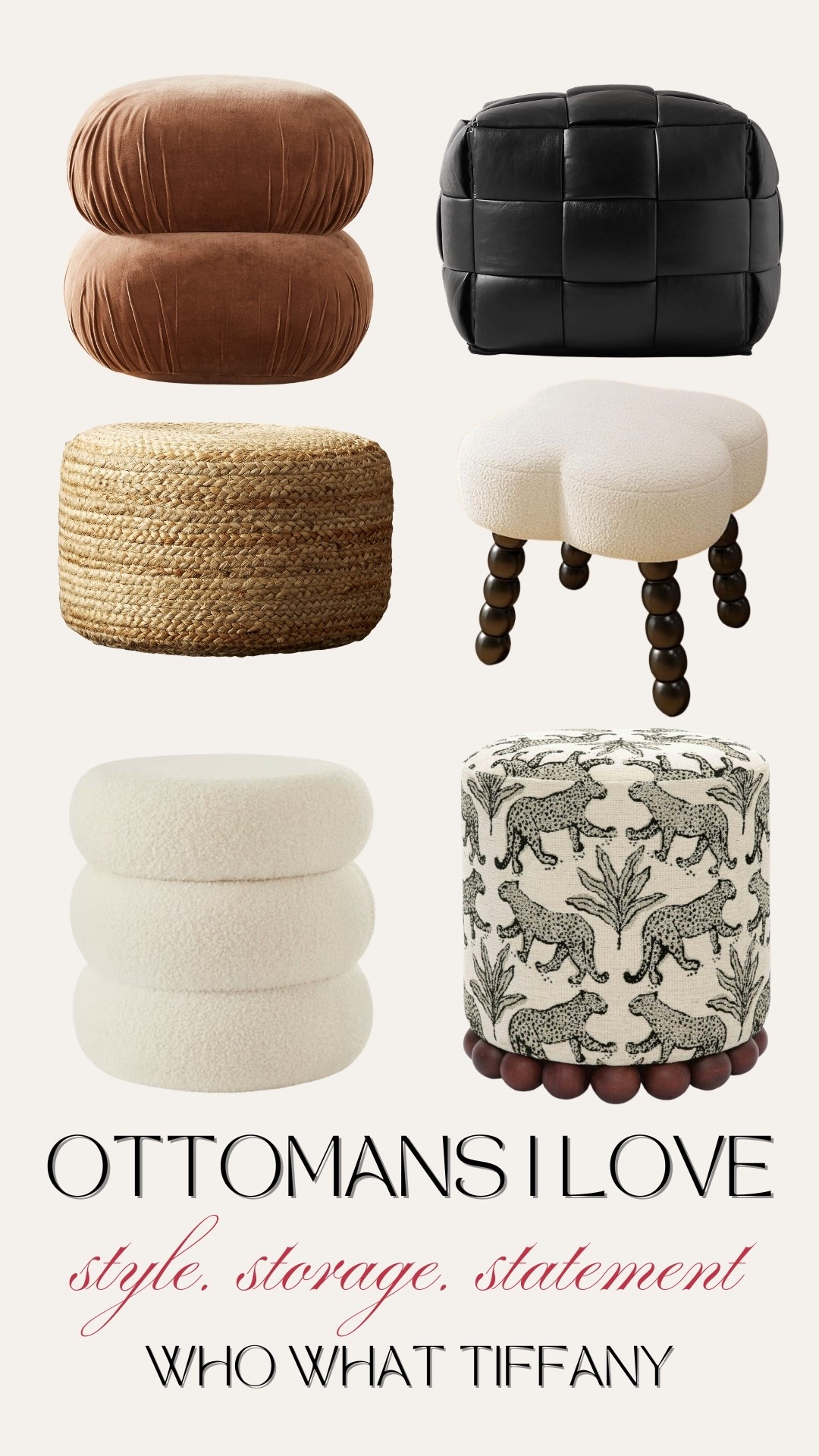 The ottoman is the most underrated piece in a room, it adds style, texture, and function all at once. These are my current favorites.  Perfect for every aesthetic. Shop my latest favs 🩵

#LTKvlog #LTKHome #LTKU
