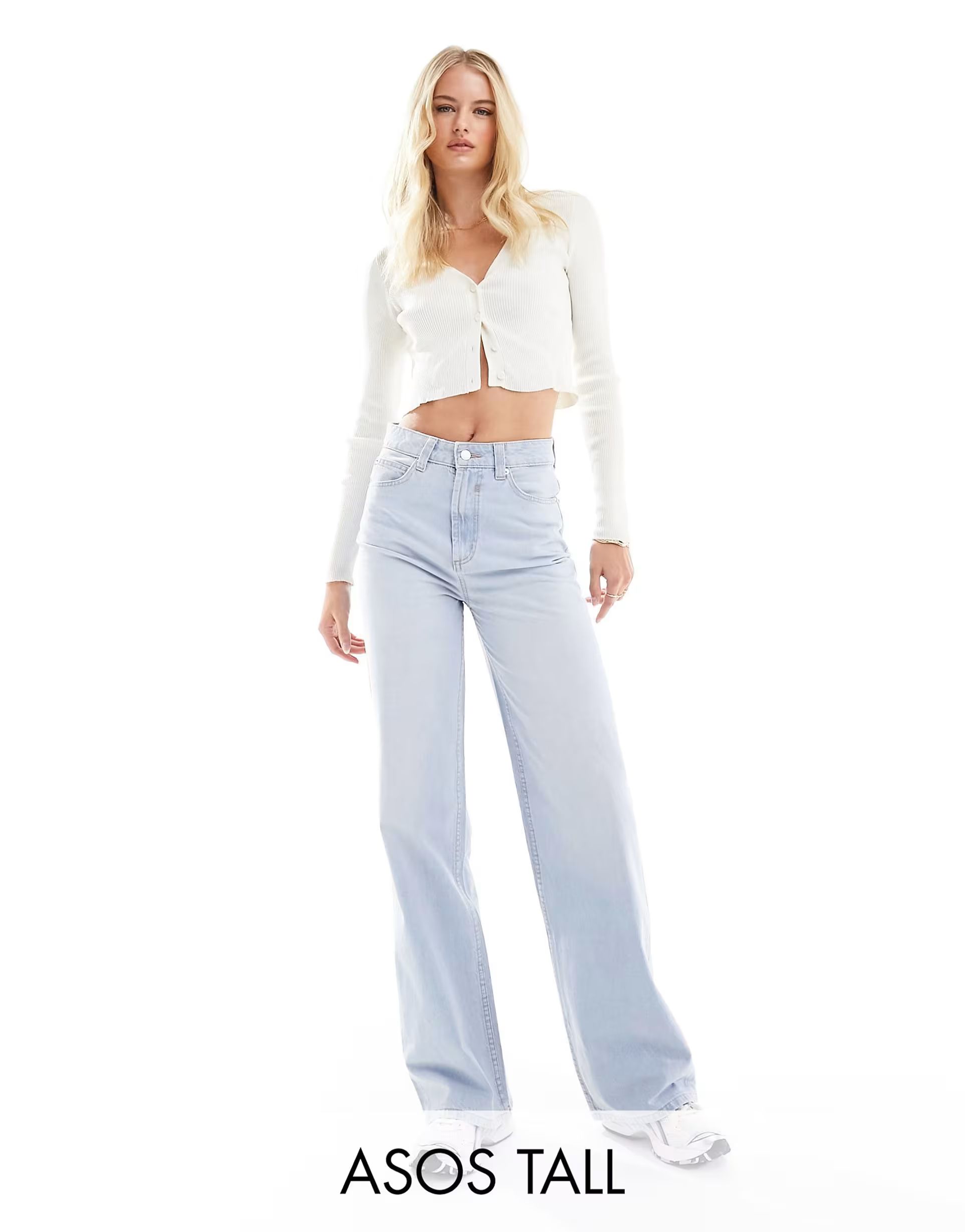 ASOS DESIGN Tall wide leg dad jeans in bleach | ASOS (Global)