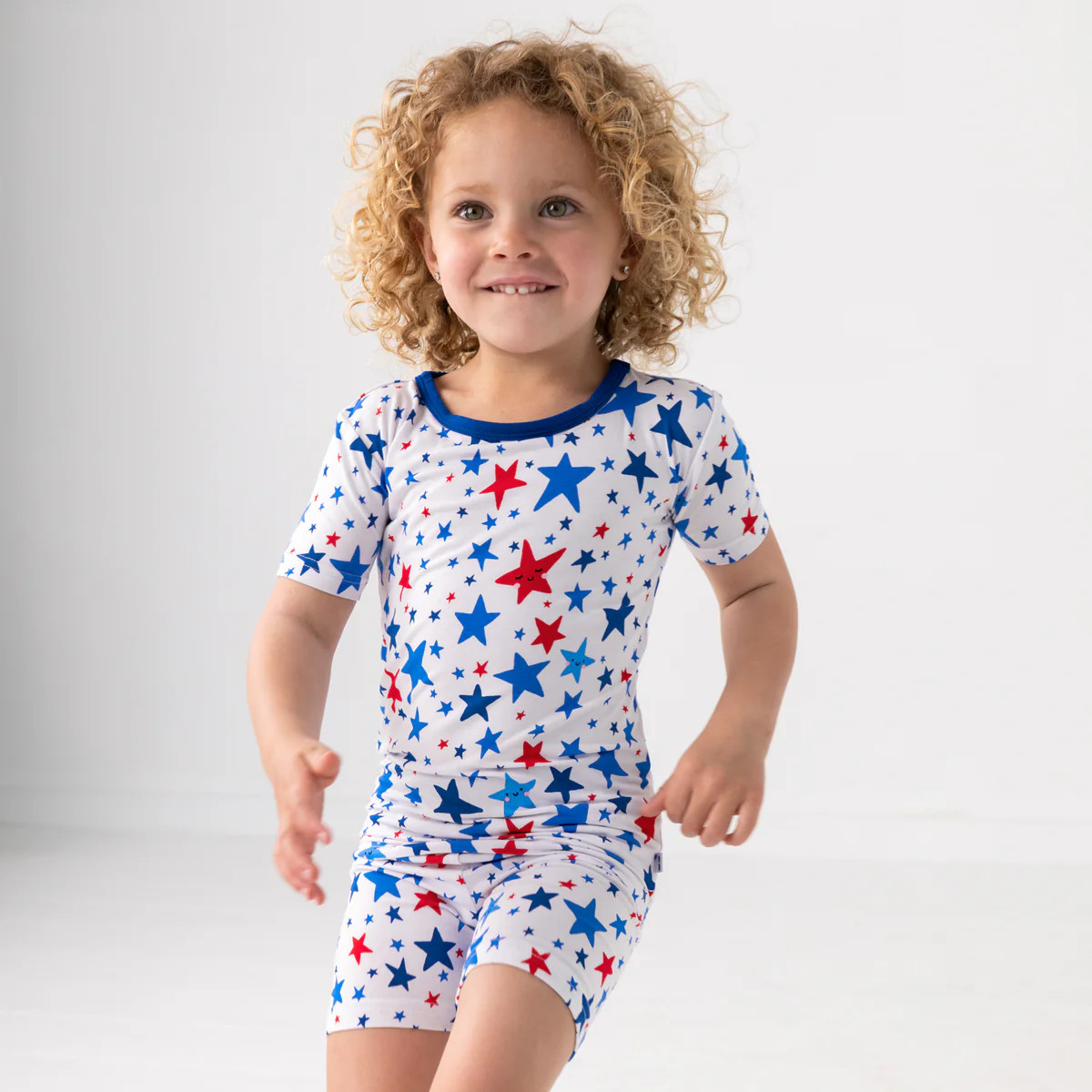 Bright Stars Two-Piece Short Sleeve & Shorts Pajama Set | Little Sleepies