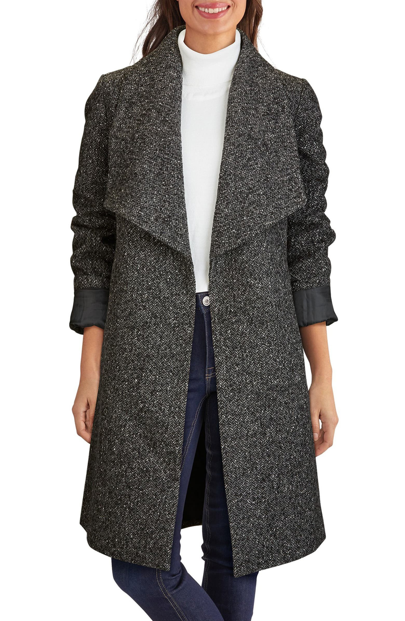Wool Blend Tweed Wrap Coat | Nordstrom