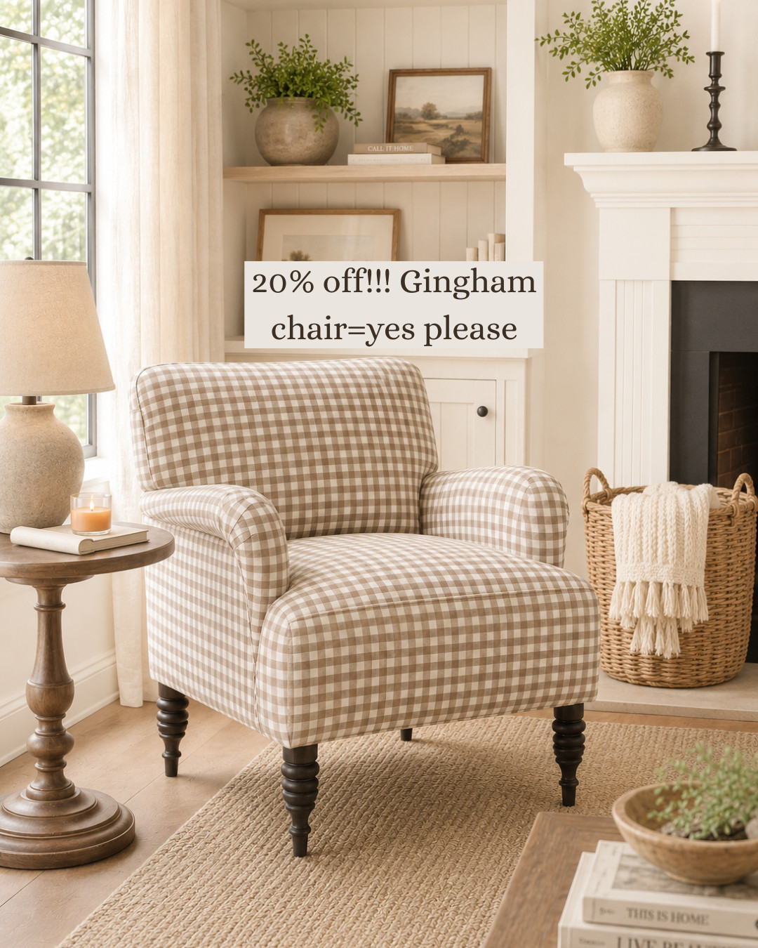 20% off this gorgeous gingham accent chair. Comes in other designs as well.  

 #LTKHome #LTKSaleAlert