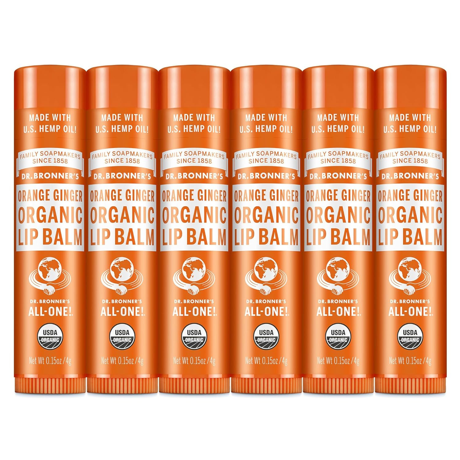 Dr. Bronner’s Organic Lip Balm 6-Pack (.15oz) Natural, Moisturizing, Petroleum-Free Lip Balm wi... | Amazon (US)