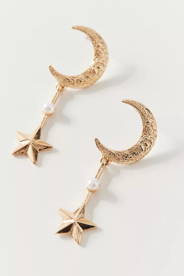 Moon And Stars Drop Earring | Urban Outfitters (US and RoW)