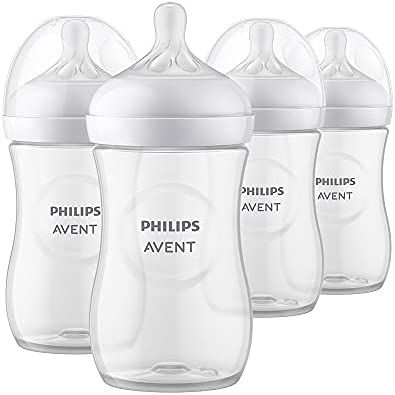 Philips AVENT Natural Baby Bottle with Natural Response Nipple, Clear, 9oz, 4pk, SCY903/04 | Amazon (US)