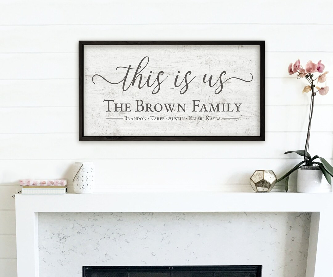Personalized Printed Wood Family Name Sign This is Us framed - Etsy | Etsy (US)