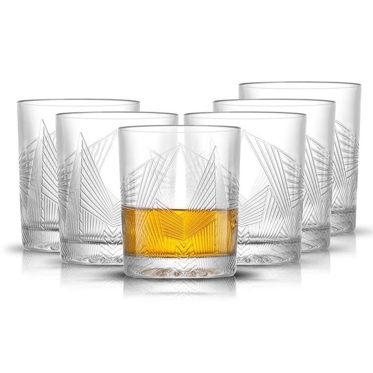 JoyJolt Gatsby Art Deco Whiskey Glasses - Set of 6 Old Fashioned Whiskey Glasses - 10 oz | Target