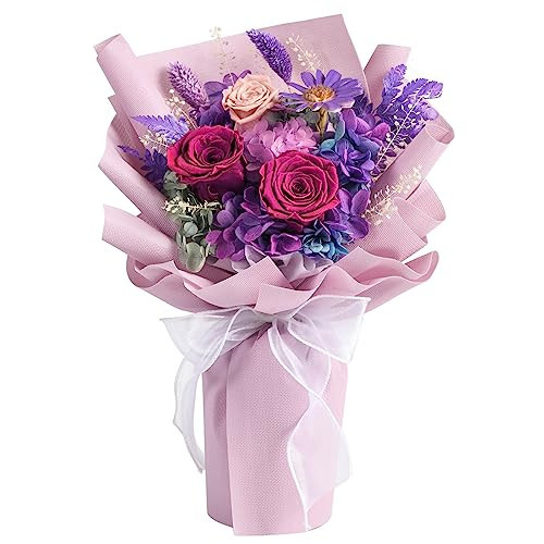 lovenfold Flowers for Delivery,Preserved Flowers Bouquets,Purple Rose Bouquets That Last 1-3 Years,Birthday Flowers Gifts for Women Mom Grandma Wife Friends | Amazon (US)