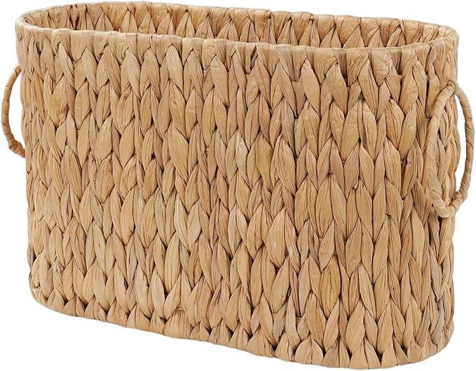 Coeusy Toilet Paper Storage Basket, Water Hyacinth Toilet Paper Holder for Up to 6 Mega Rolls, Wi... | Amazon (US)