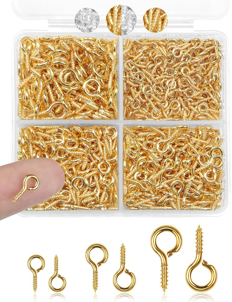 FIVEIZERO 600pcs Small Screw Pins for Jewelry Making & DIY Crafts, Mini Eyelet Screws for Art Pro... | Amazon (US)