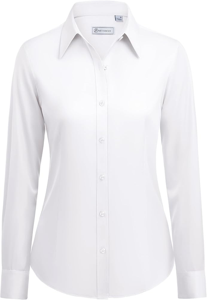 siliteelon Button Down Shirts for Women: Wrinkle Free Long Sleeve Classic Fit Collared Dress Shir... | Amazon (US)