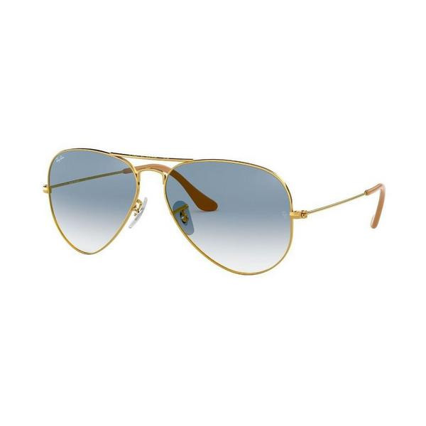 Men's Ray-Ban Aviator Gradient Sunglasses Polished Arista Gold/Light Blue | Scheels Sports