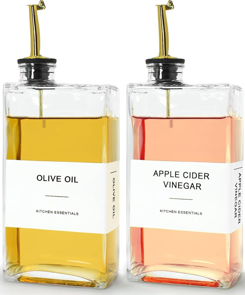 Olive Oil Dispenser Bottle for Kitchen, Oil and Vinegar Dispenser Set 17 oz, Cooking Oil Dispense... | Amazon (US)