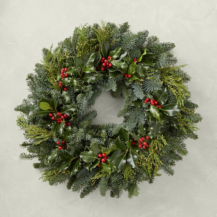 Noble Green Holly Wreath | Williams-Sonoma