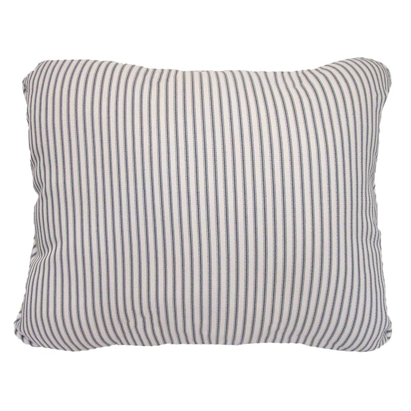 Navy Ticking Striped Outdoor Back Cushion | At Home