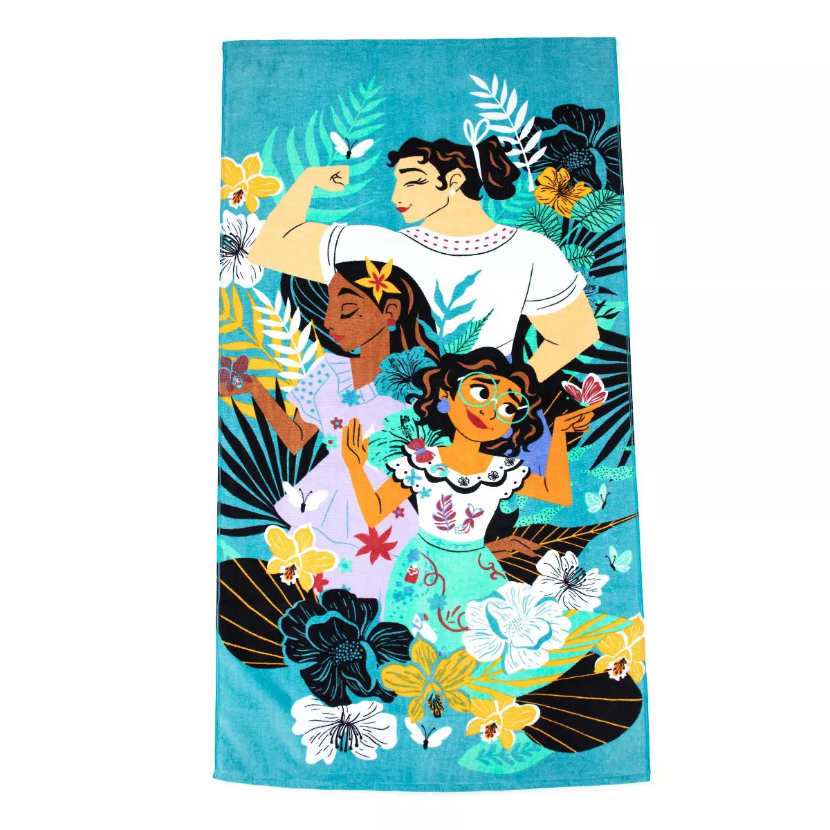 Encanto Standard Beach Towel Navy Blue/Yellow | Target