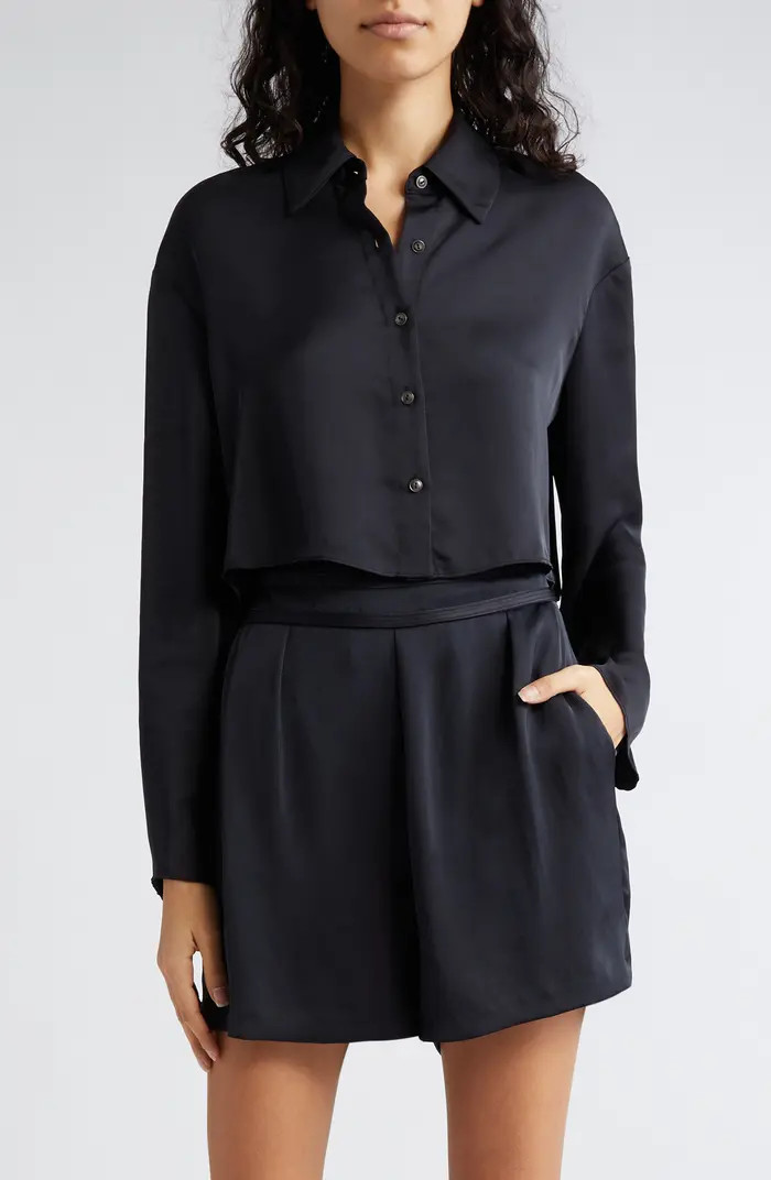 Skyla Crop Button-Up Shirt | Nordstrom