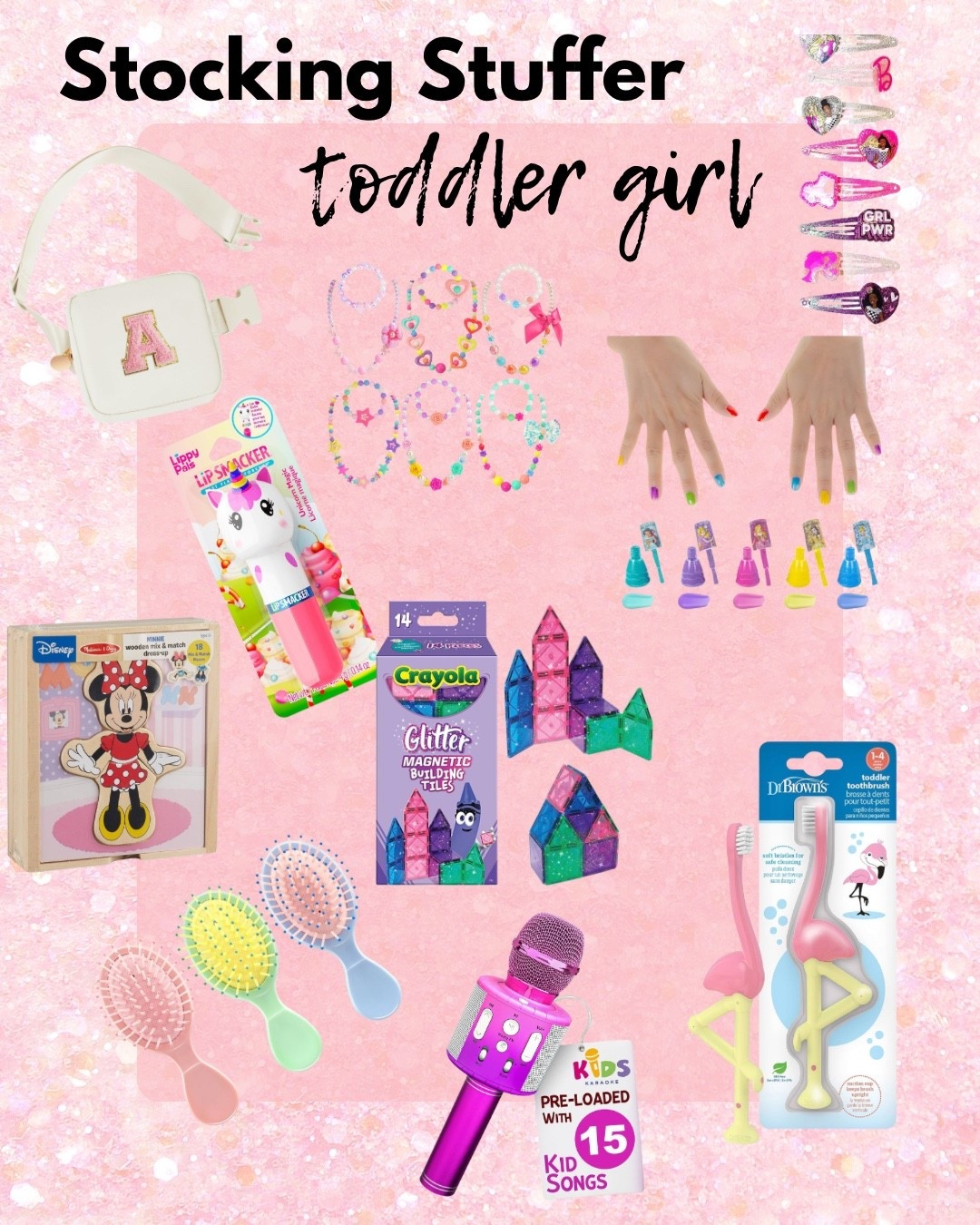 Chapstick
Lip balm
Toddler
Stocking stuffer 
Ideas
Small gifts
Tooth brush
Girls 
Nail polish
Brush
Jewelry
Necklace
Puzzle
Minnie Mouse
Unicorn
Barbie
Hair clips
Microphone
Pink
Glittery
Magnetic blocks
Building
Fun
Cute 
Purse
Cross body 
Initial
Monogram
Purple 


#LTKGiftGuide #LTKHoliday #LTKKids