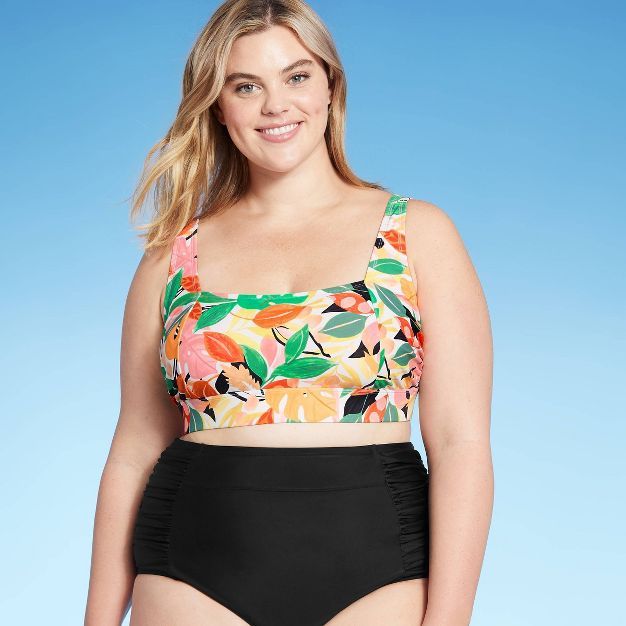 Women's Plus Size Square Neck Bikini Top - Kona Sol™ Multi | Target
