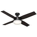 Hunter Dempsey Indoor / Outdoor Ceiling Fan with LED Light and Remote Control, 52", Black | Amazon (US)