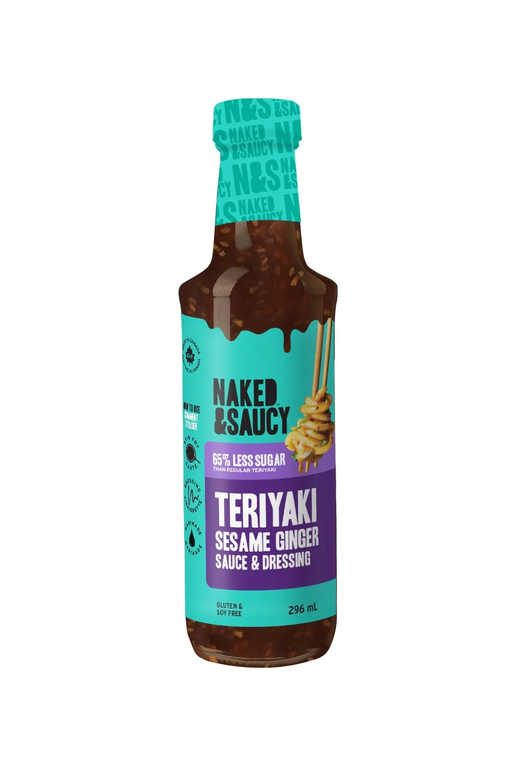 Naked & Saucy Low Sugar Teriyaki Sauce, 296mL, Bold Versatile Low Sugar Sauce | Walmart (CA)