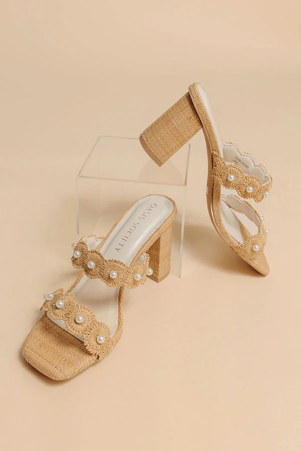 The Helena Raffia Woven Block Heel | Impressions Online Boutique