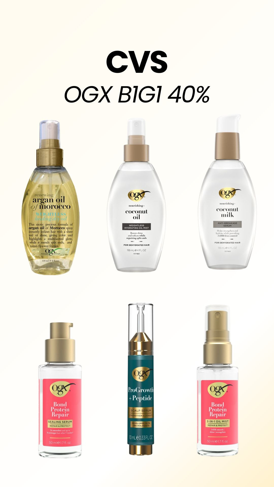 Been scoping out CVS sales for this week and saw that select OGX hair products are on sale. Including hair oils and serums. I've been seeing more and more people talking about the OGX serums. I like the Moroccan oil one.
#LTKhair #haircare #relaxedhair 

 #LTKOver40 #LTKSaleAlert #LTKBeauty